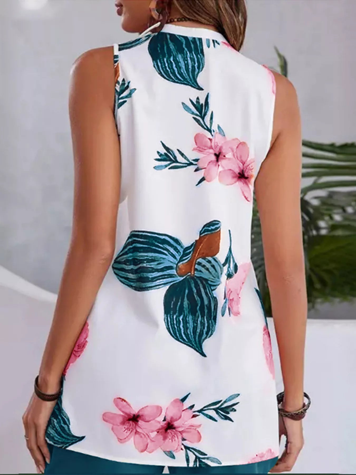 Floral Print Sleeveless Top and Shorts Set