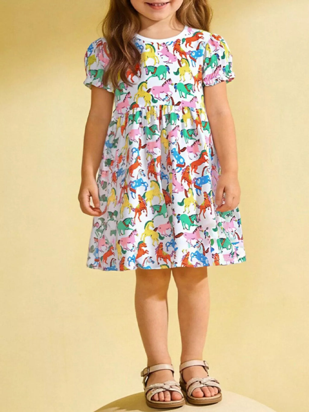 Children's Pony Print Casual Dress