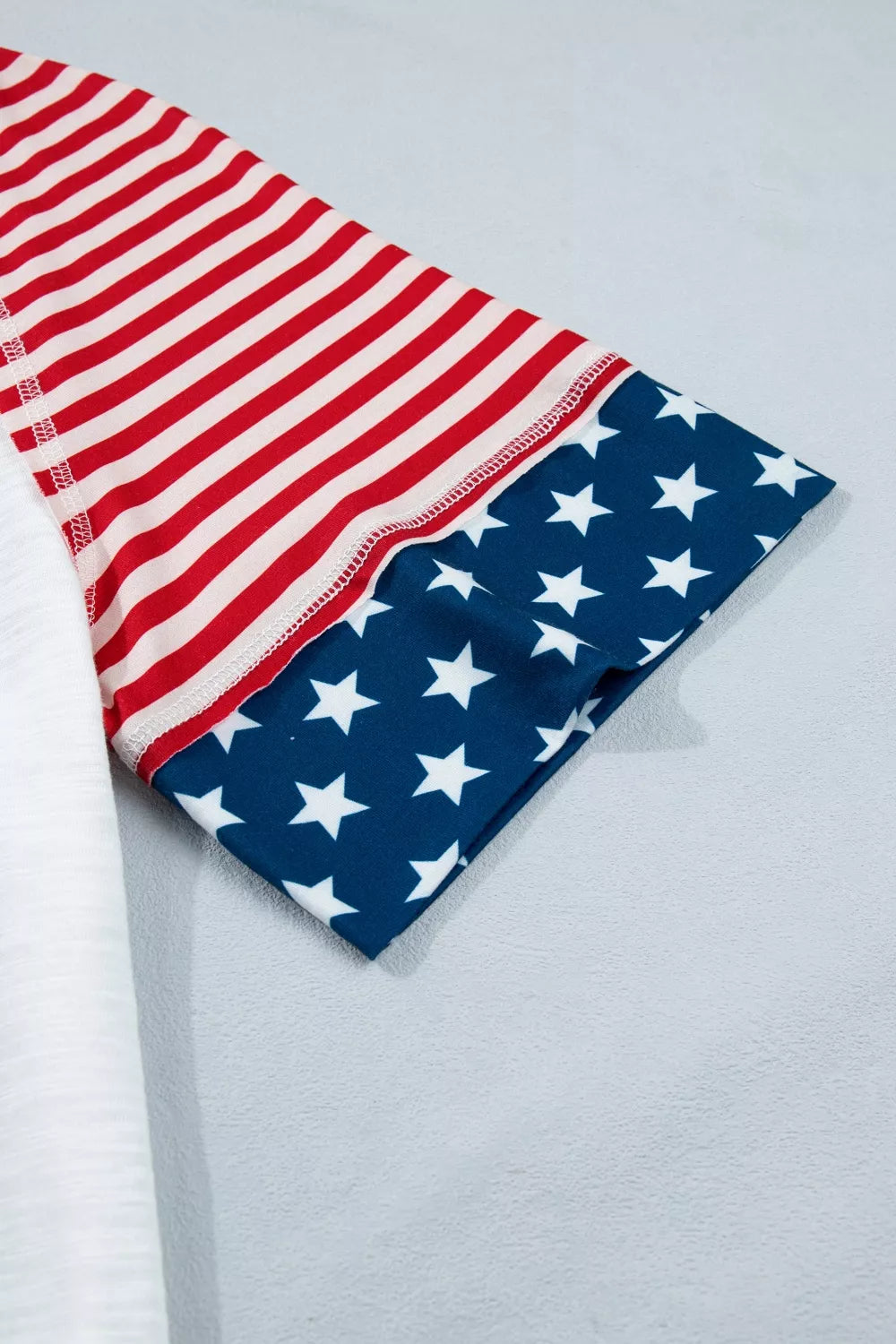 Star Detail Flag Inspired Short Sleeve Top