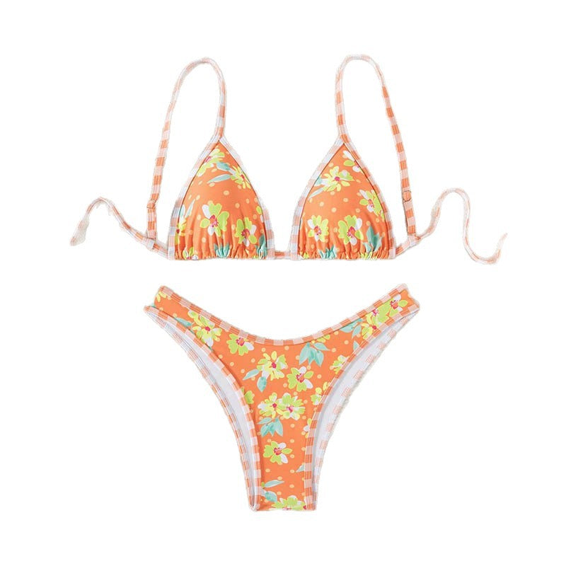 Printed Tie-Strap Bikini Swimwear for Women