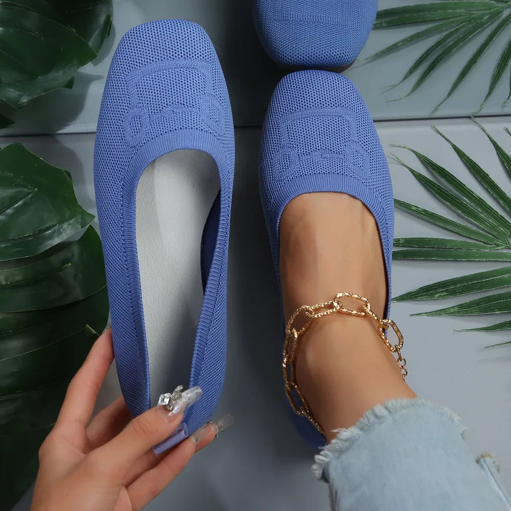 Square Toe Flat Slip-Ons