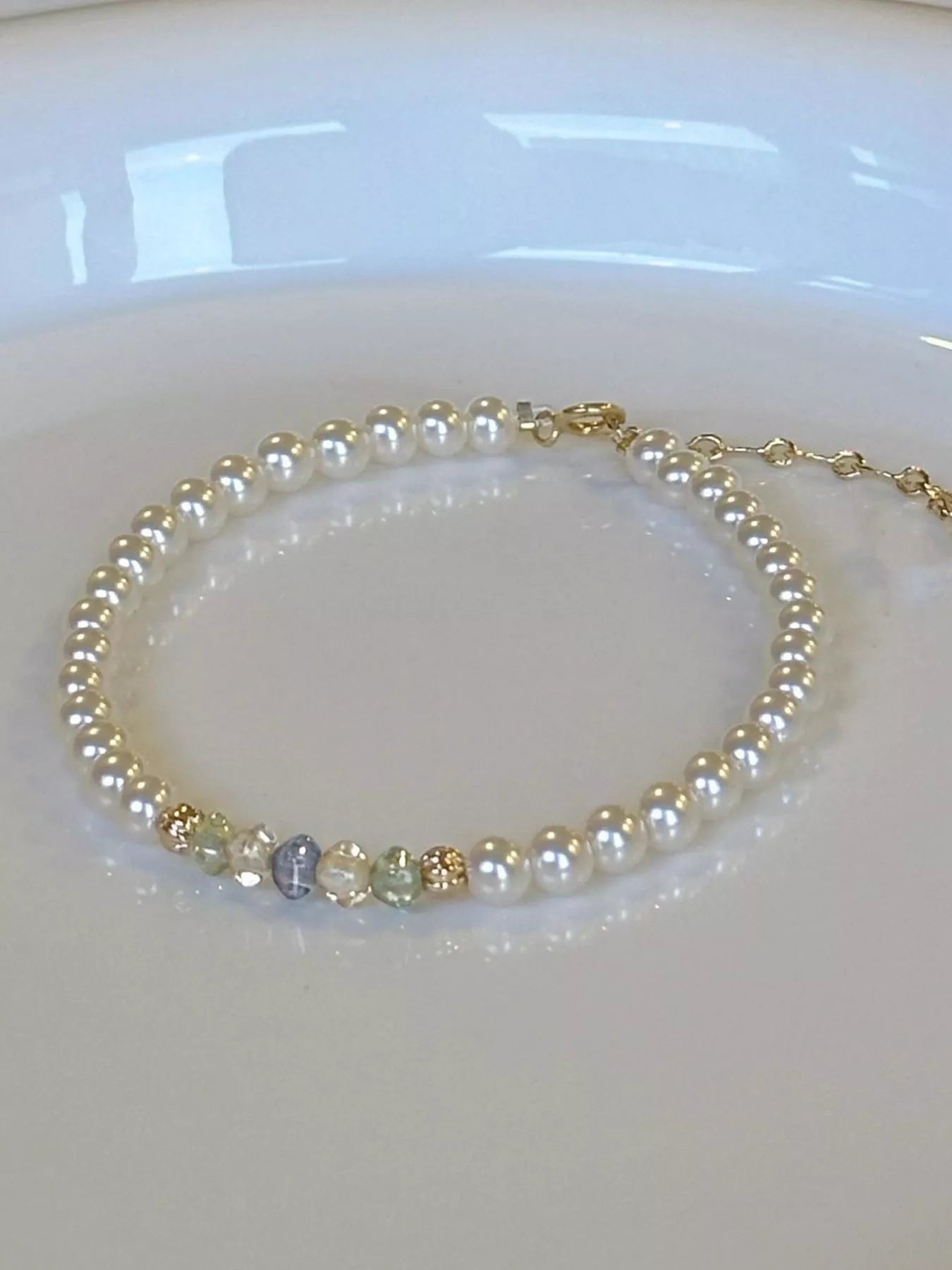 18K Gold-Plated Pearl Bracelet