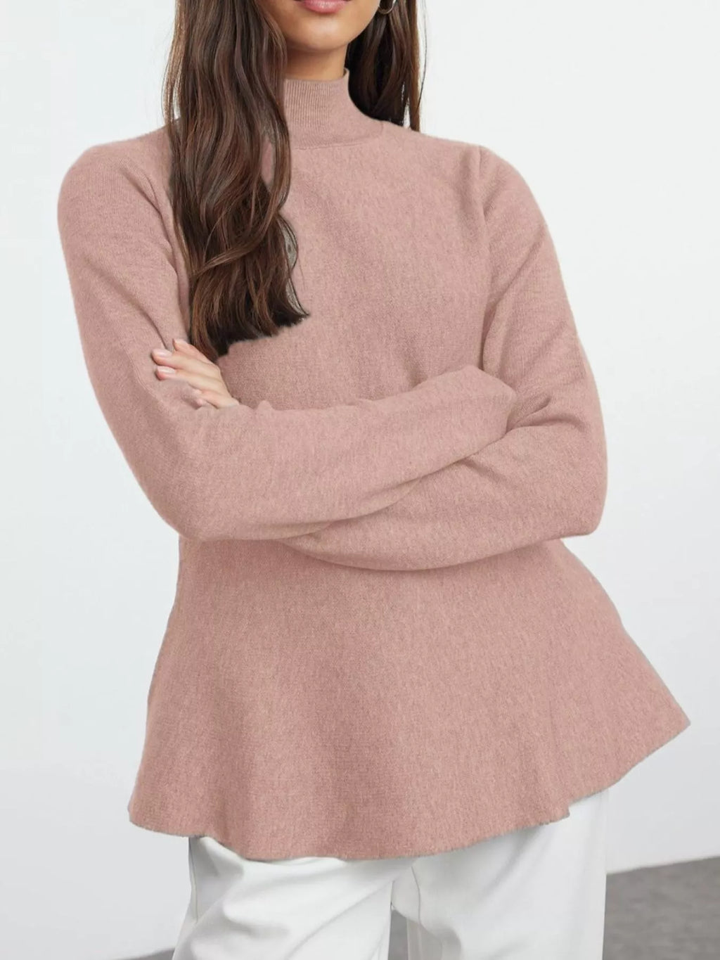 Mock Neck Long Sleeve Sweater