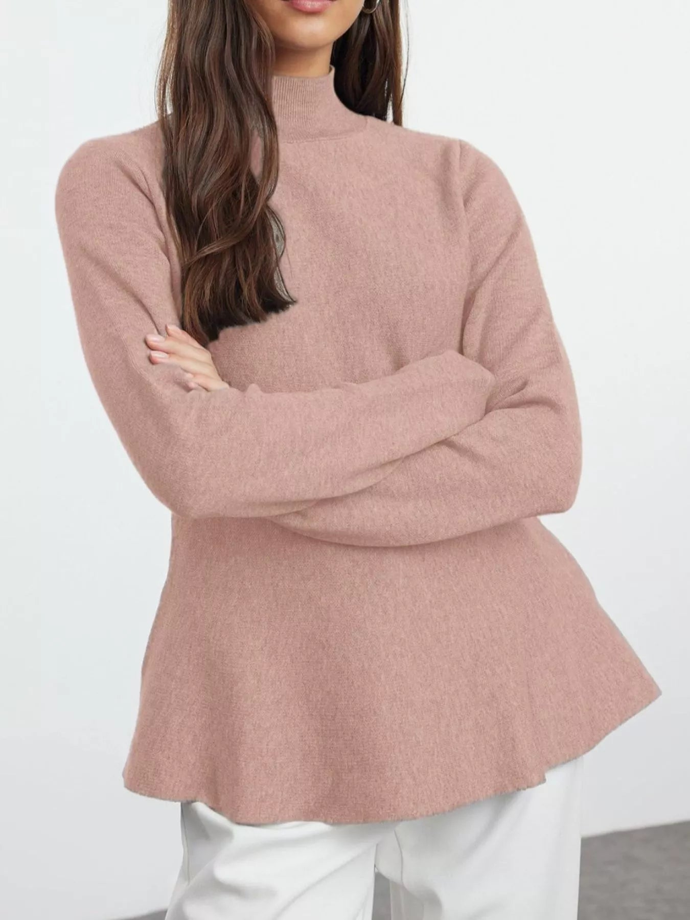 Mock Neck Long Sleeve Sweater