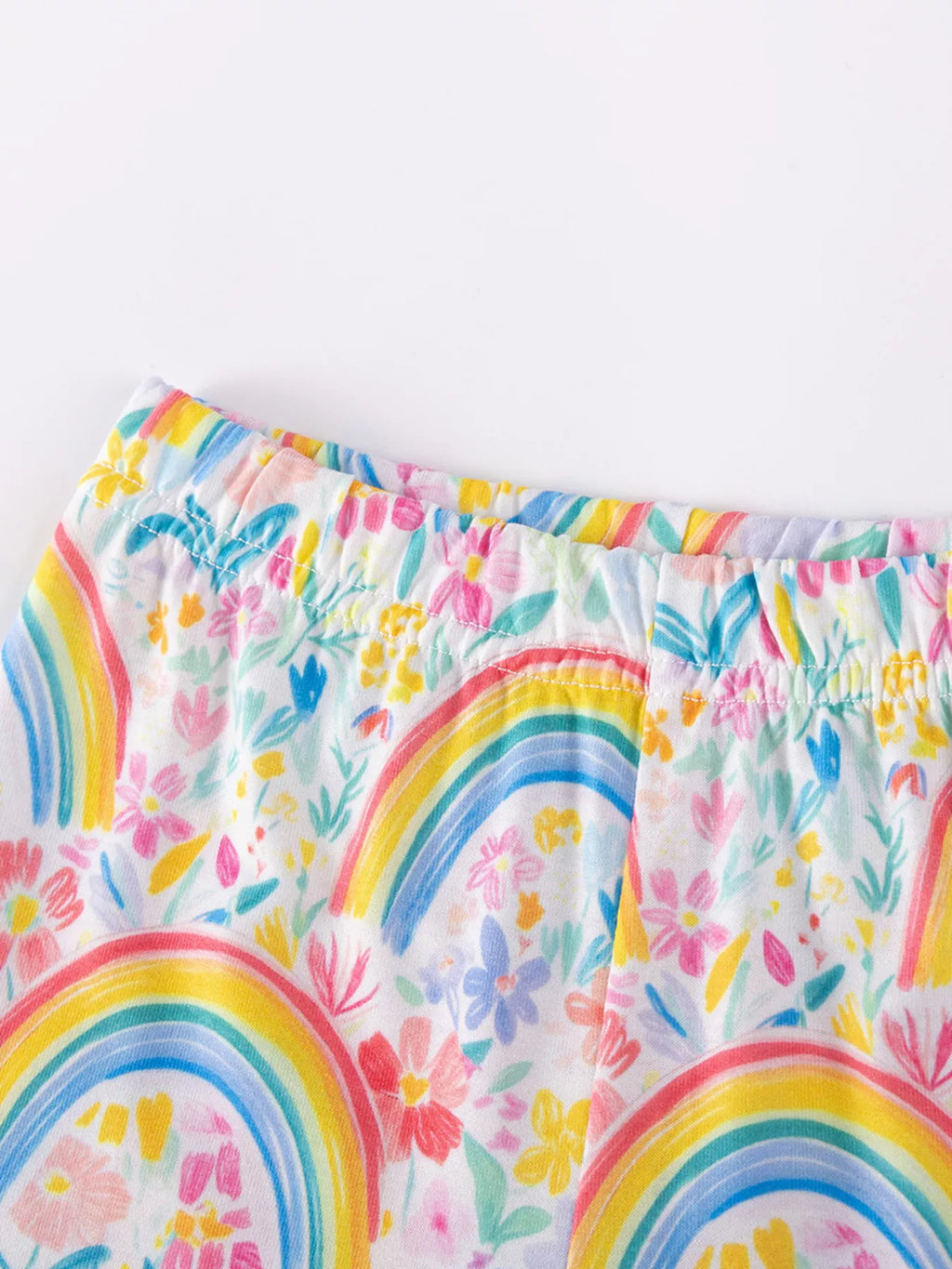 Children's Rainbow Ruffle Sleeve Top & Capri Set