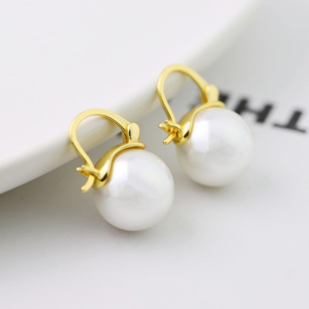 18K Gold-Plated Pearl Earrings