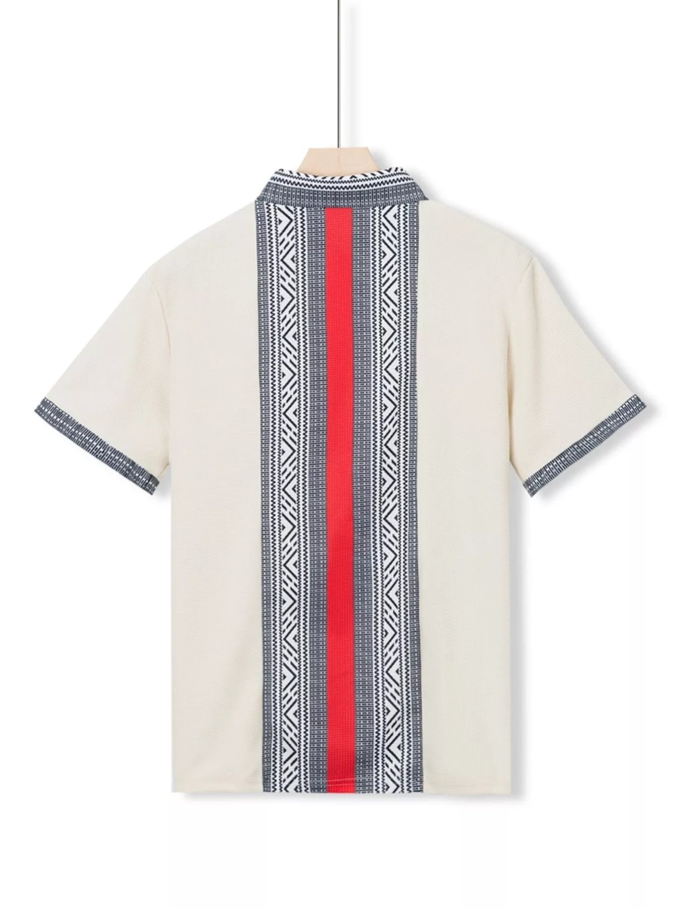 Men's Full Size Casual Geometric Print Short Sleeve Shirt Plus Size
