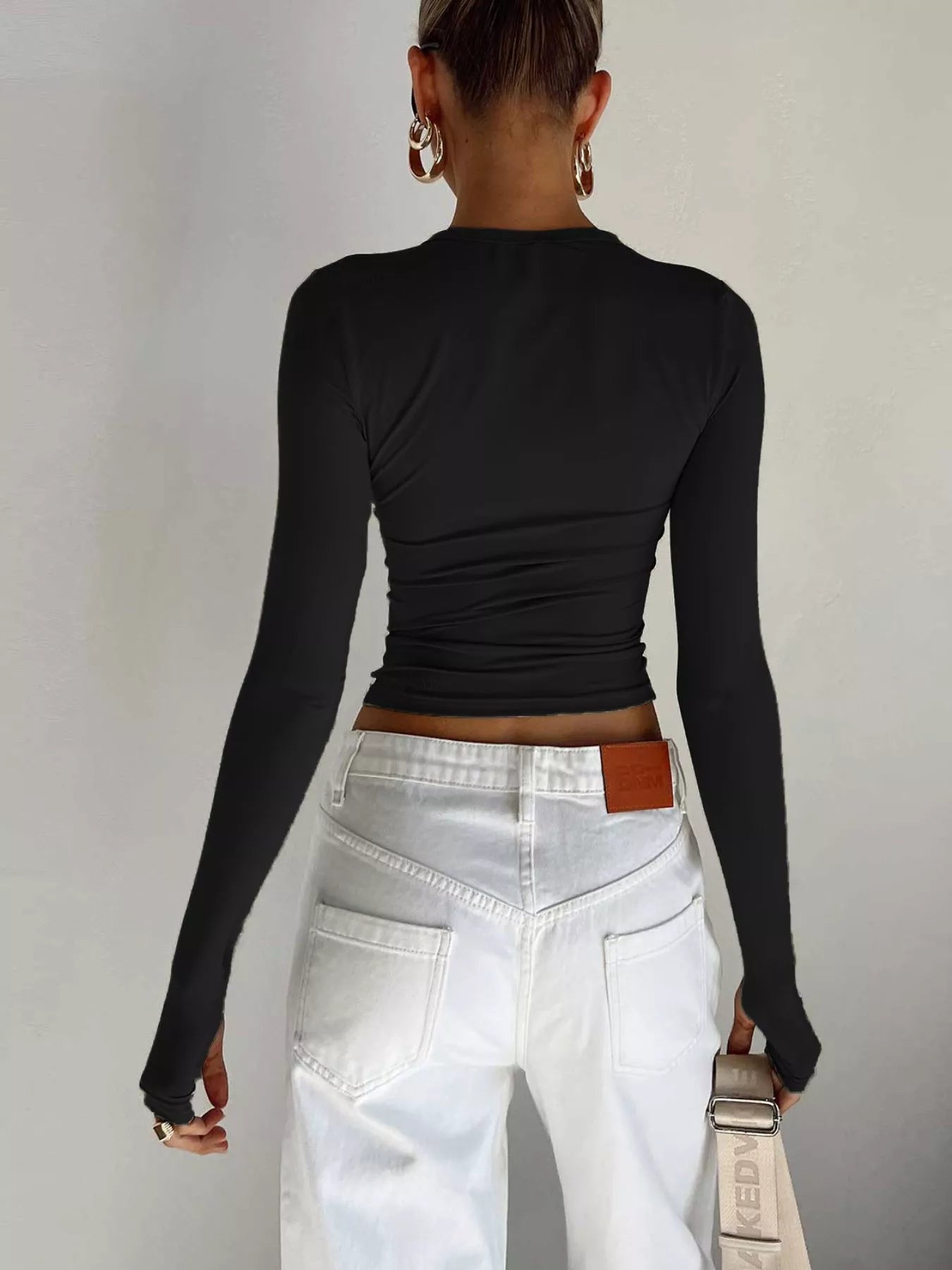 Ruched Long Sleeve T-Shirt
