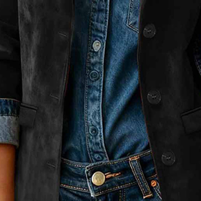 Plus Size Women's Solid Color Blazer Jacket