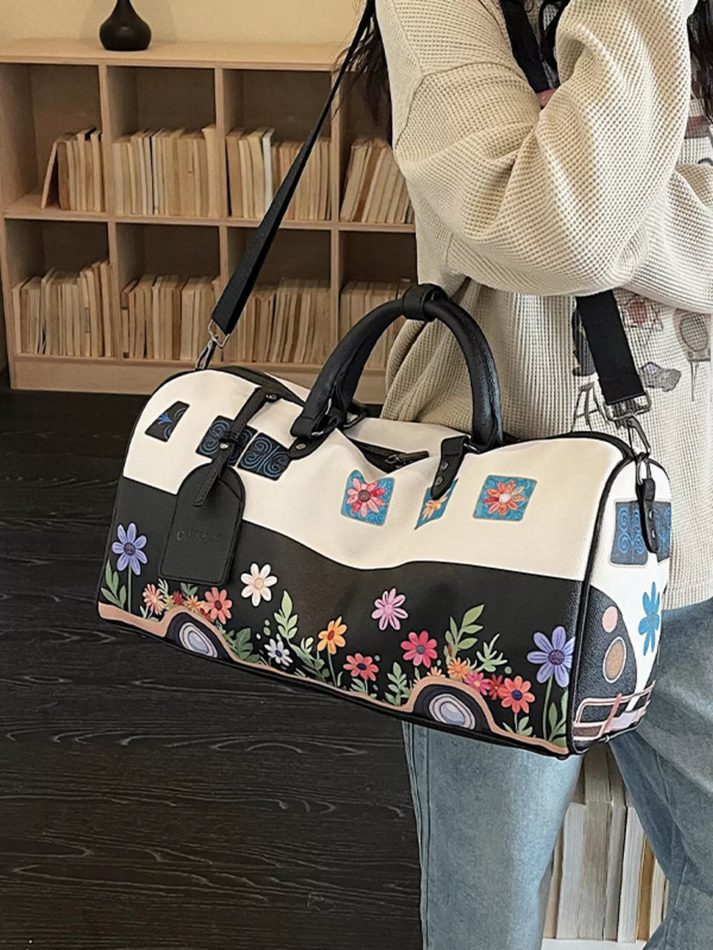Floral Print Duffel Bag
