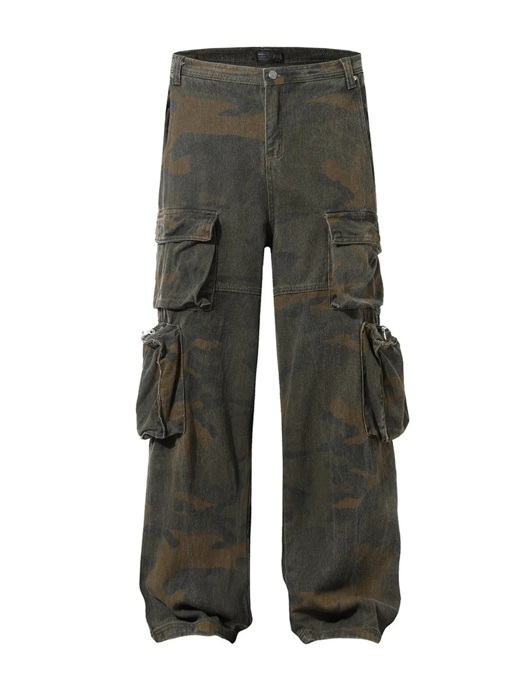 Men's Vintage Camo Cargo Wide Leg Jeans