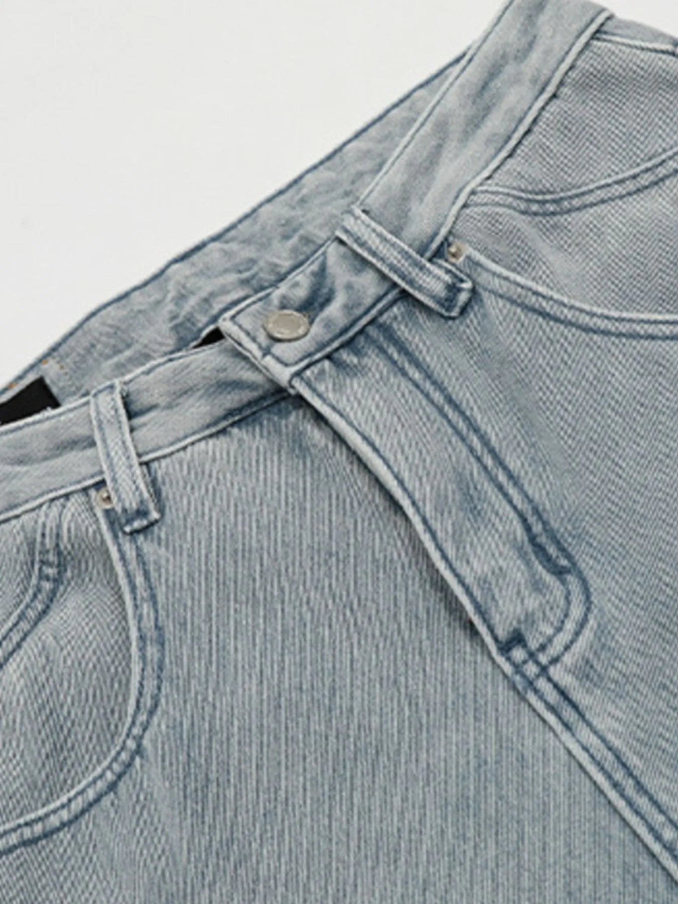 Men's Washed Wide Leg Relaxed Fit Denim Jeans