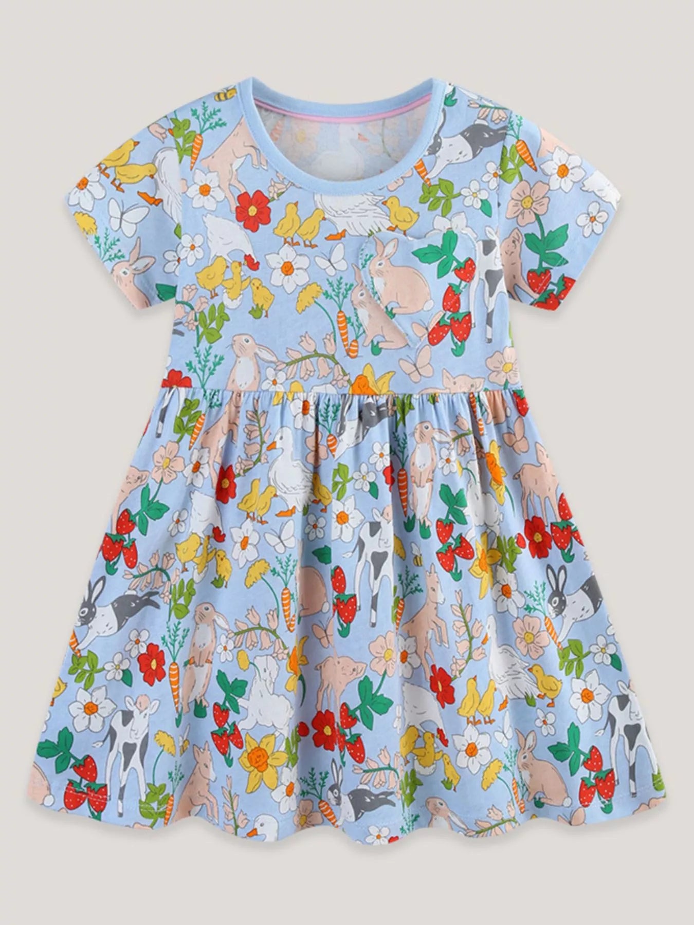 Children's Cartoon Animal Print Casual Dress