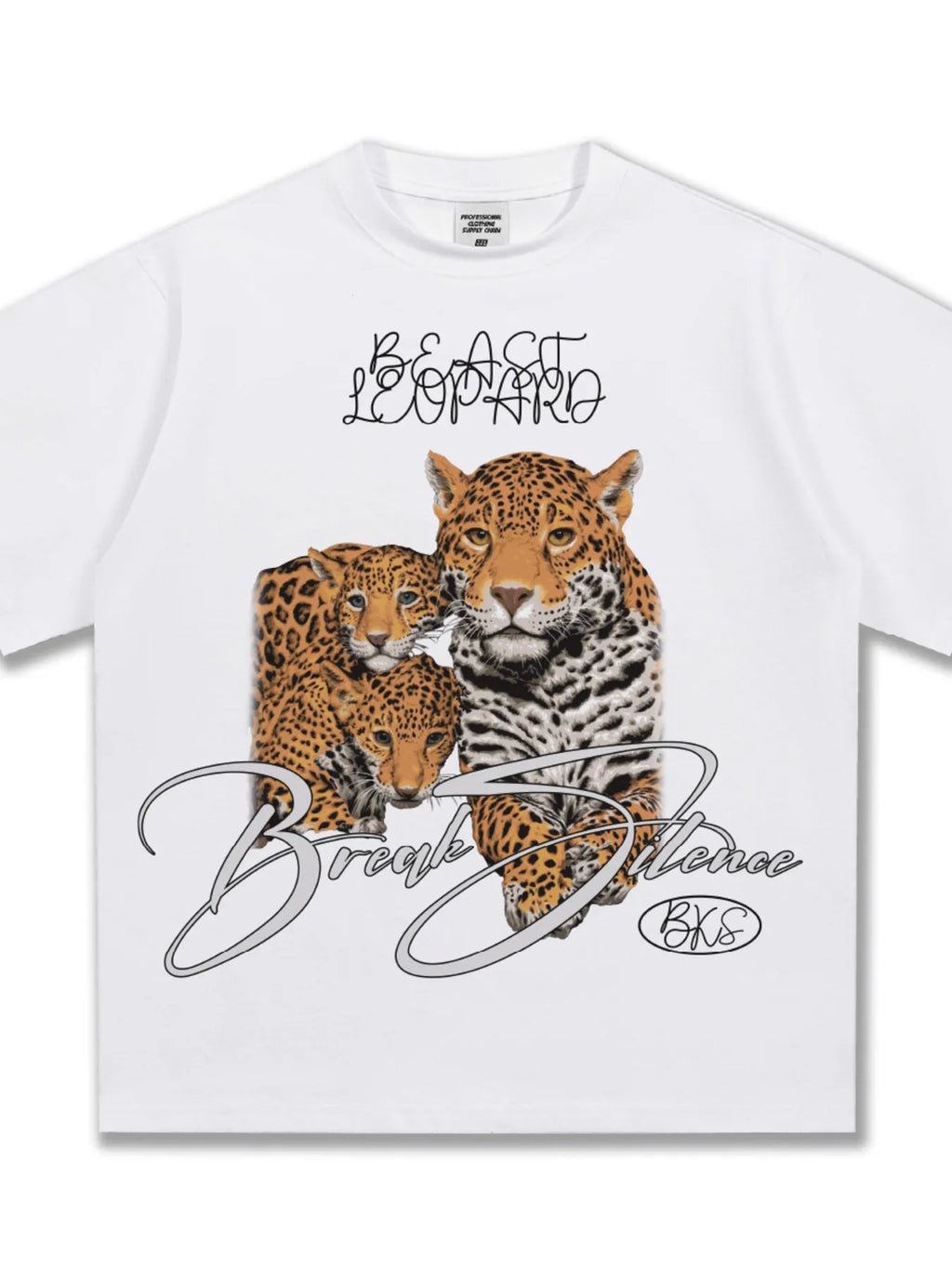 Men's Vintage Leopard Graphic Round Neck T-Shirt