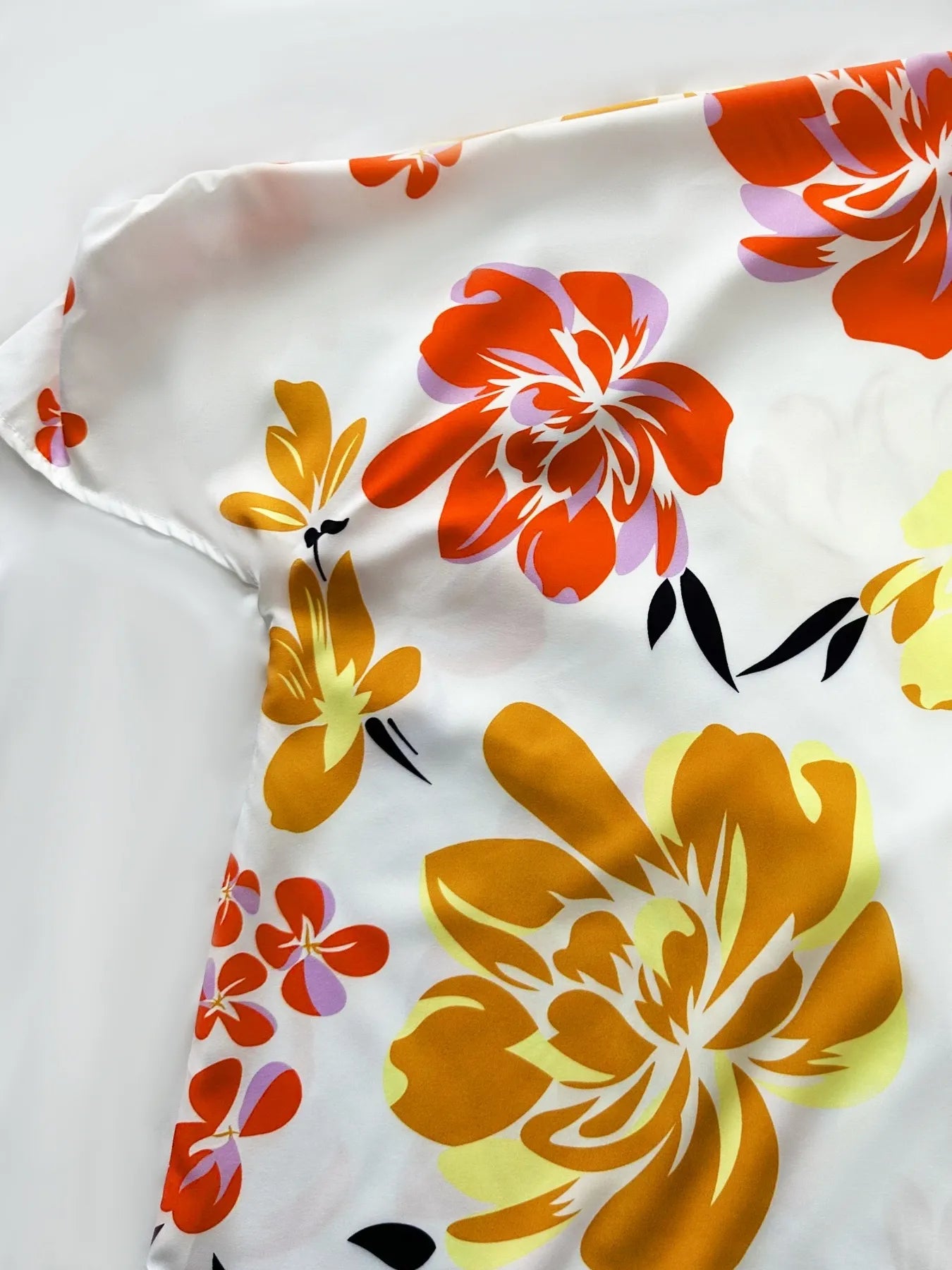 Floral Print One Shoulder Short Sleeve Blouse