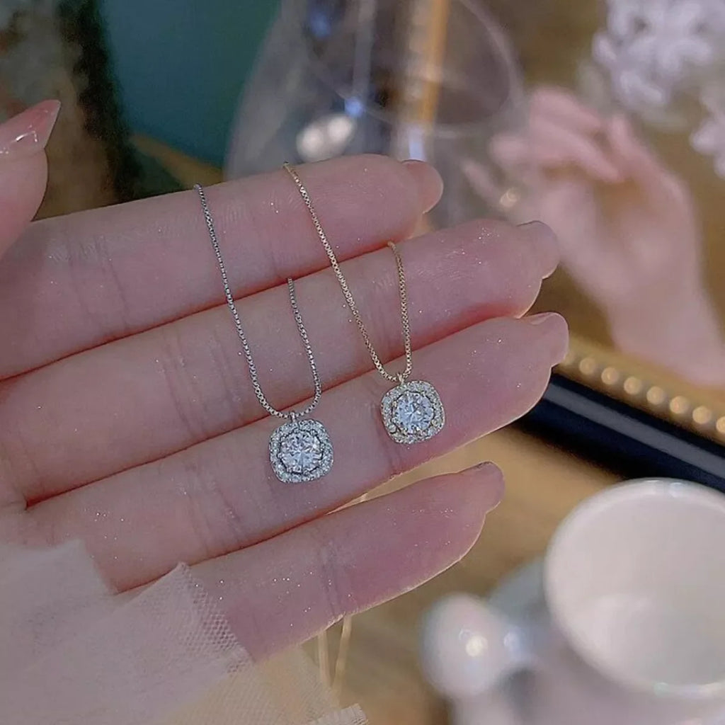 925 Sterling Silver Zircon Pendant Necklace