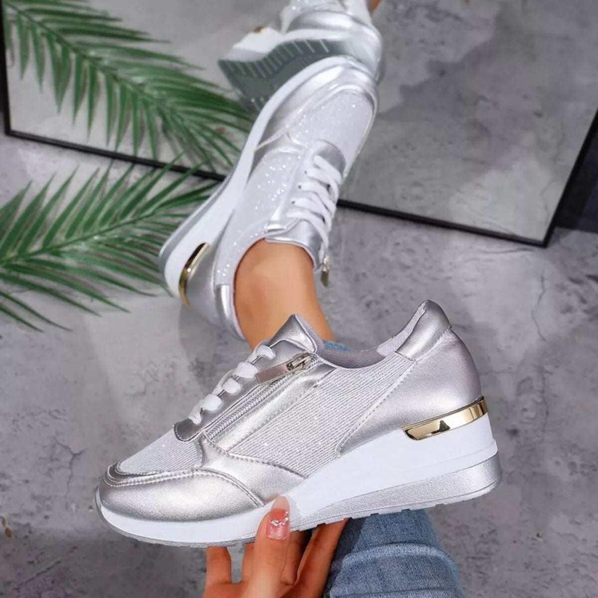 Lace Up Wedge Athletic