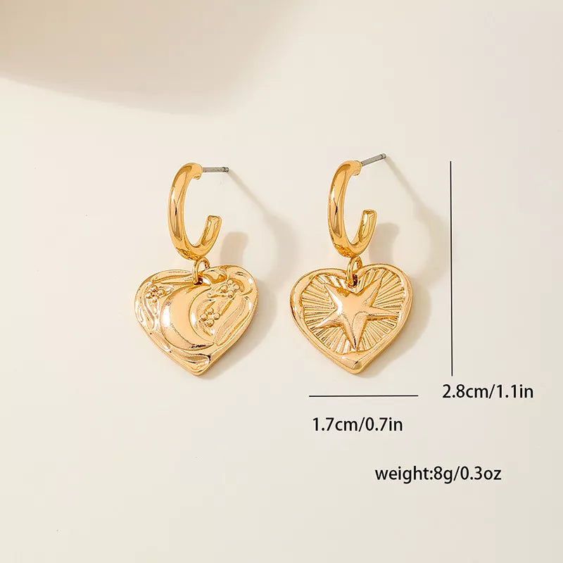 18K Gold-Plated Heart Earrings