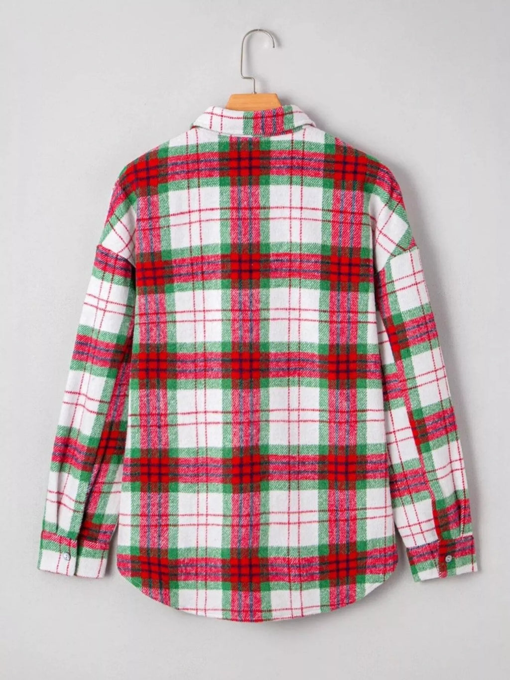 Plaid Button-Down Long Sleeve Shacket