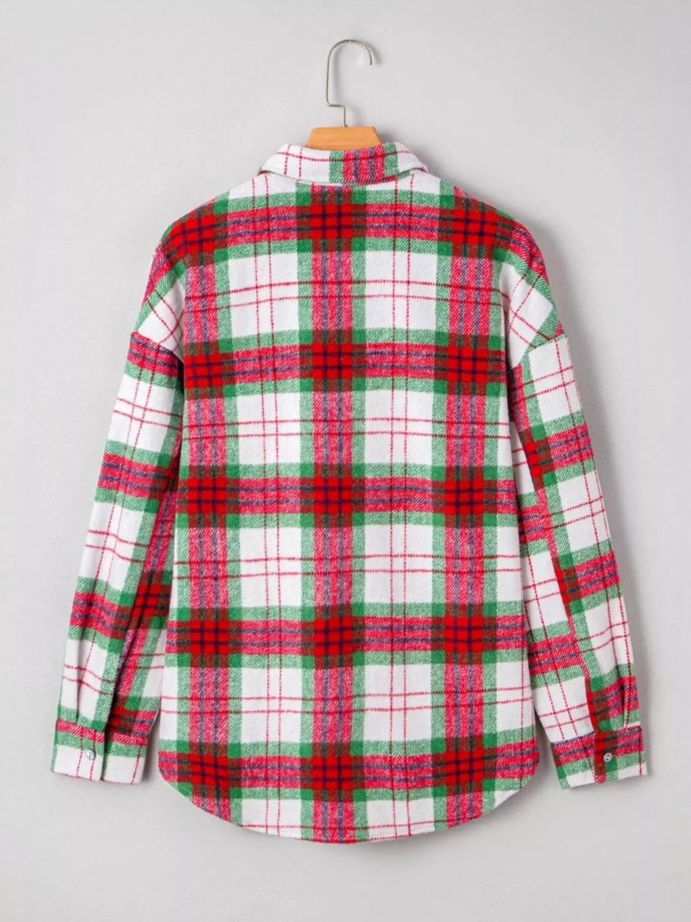 Plaid Button-Down Long Sleeve Shacket
