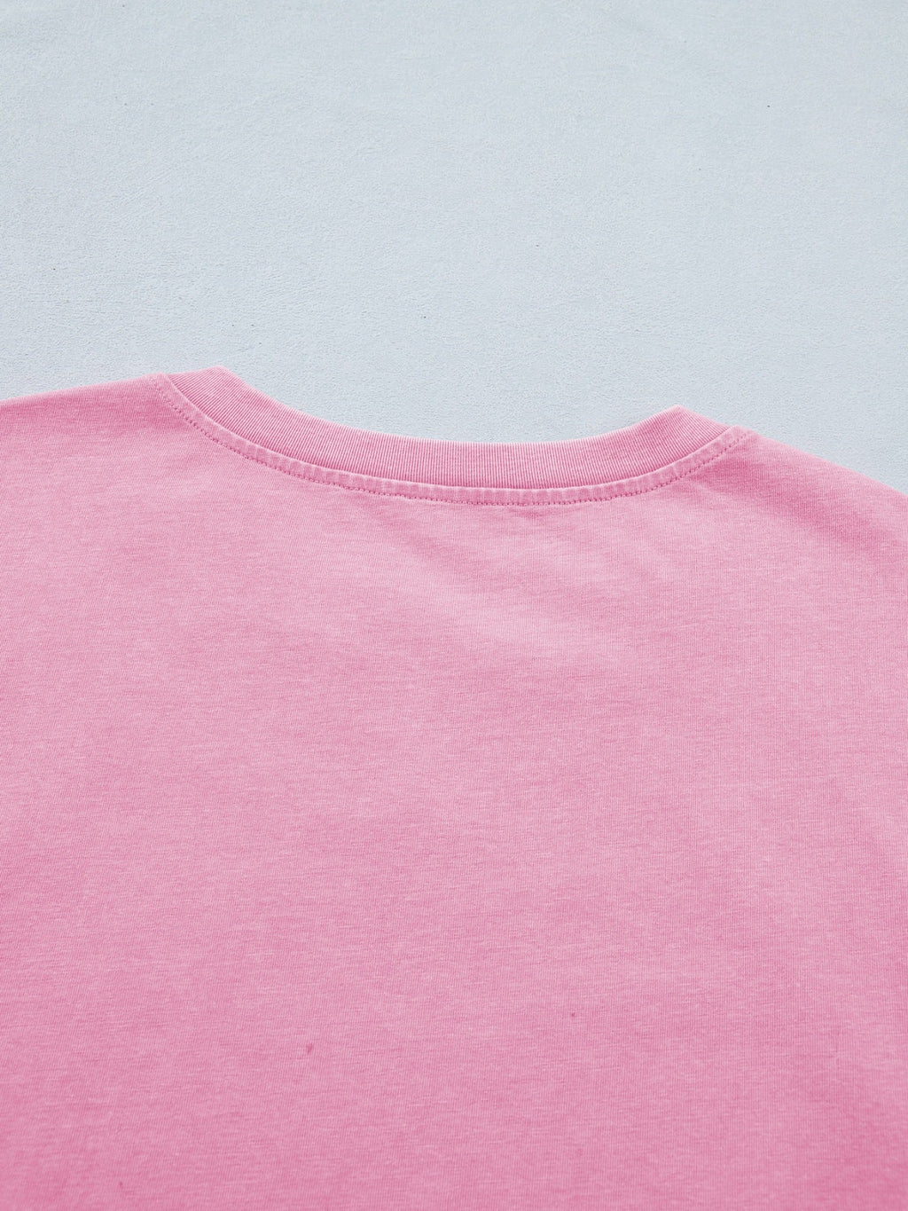Raw Cut Notched Neck Lace Patchwork Detail Mineral Wash Tee