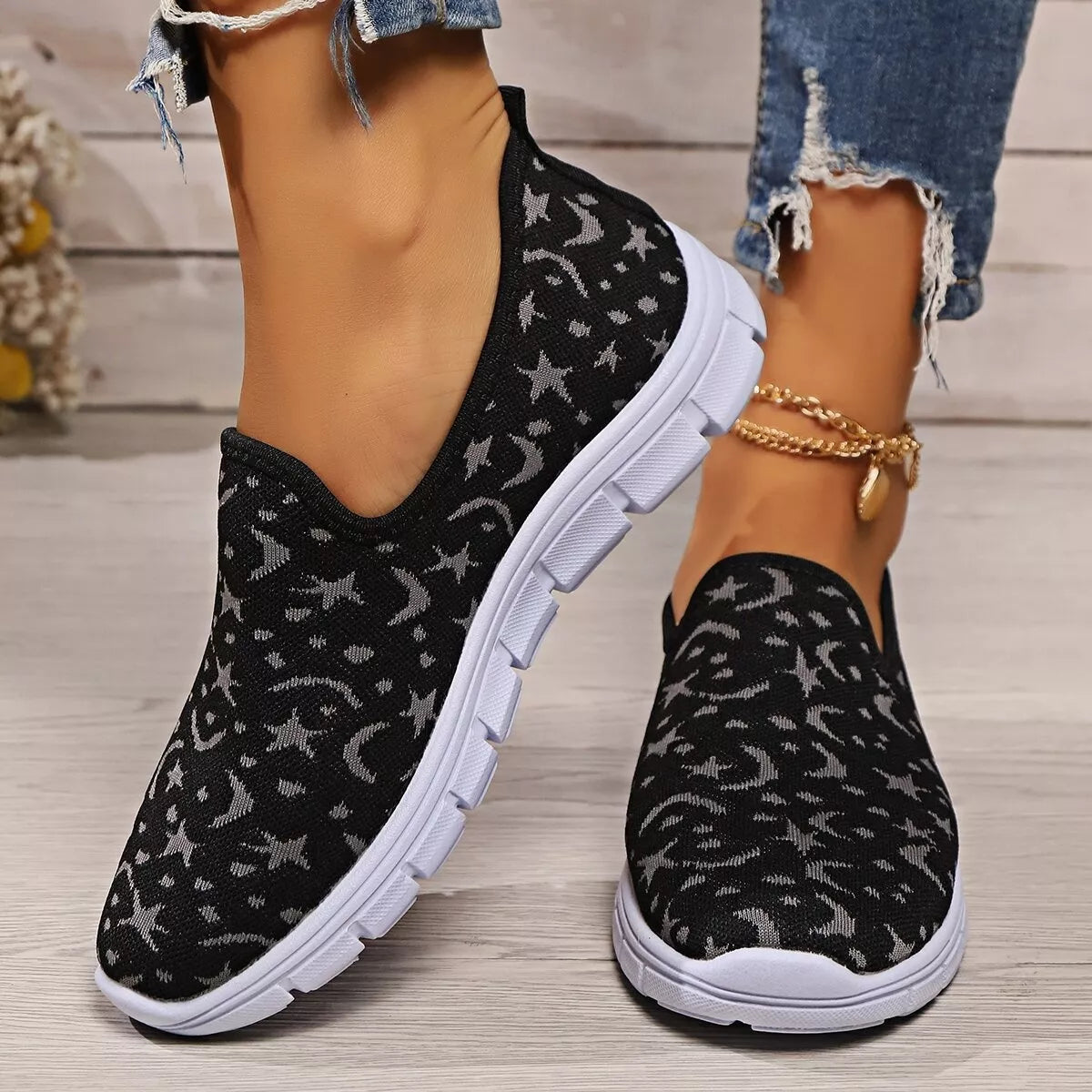 Round Toe Platform Slip-Ons