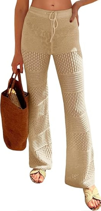 🌴 Boho Crochet Knit Beach Cover-Up Pants