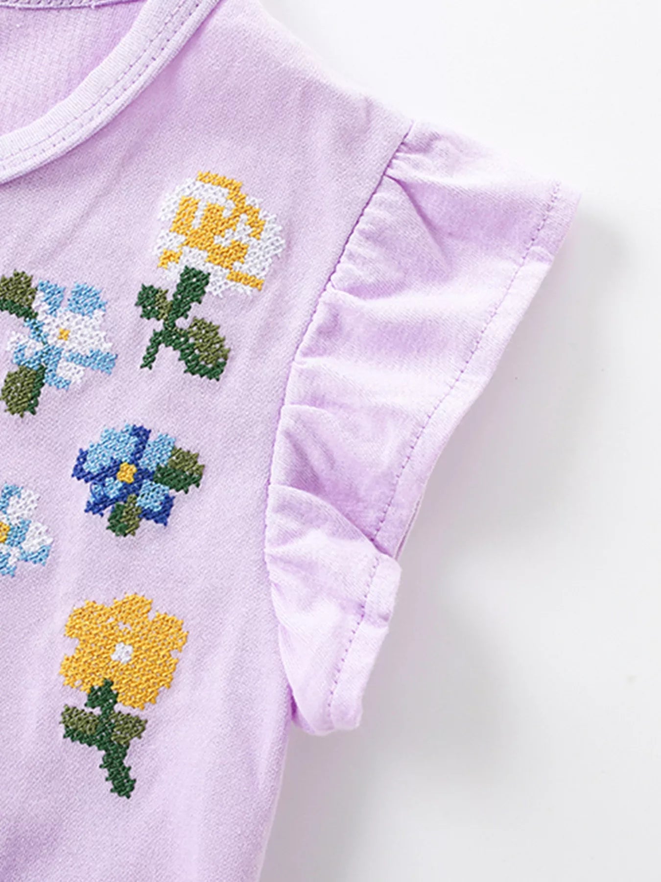 Children's Floral Embroidered Tulle Dress