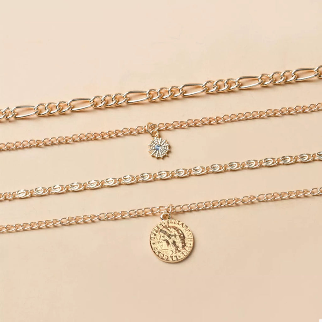 Four Layered Pendant Necklace