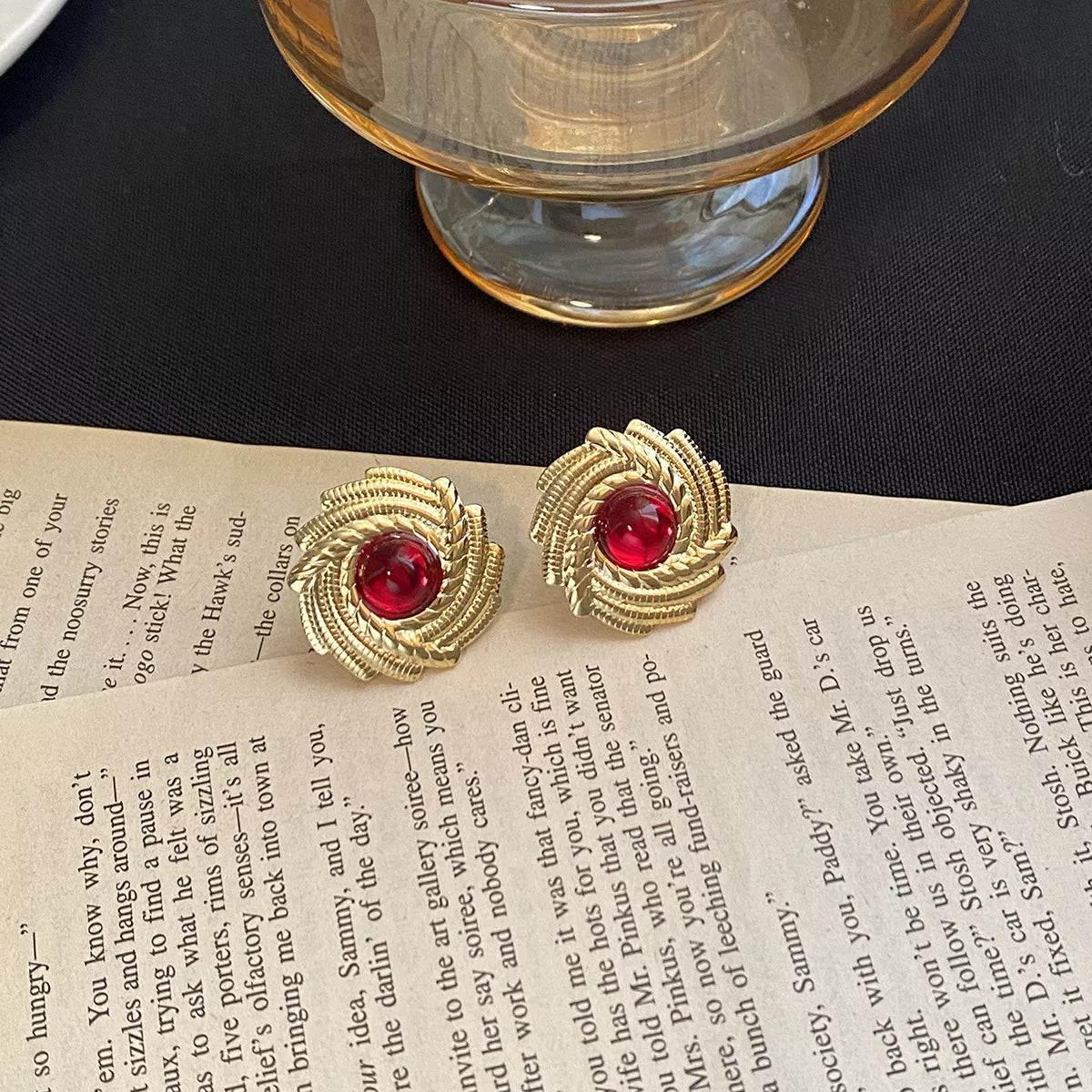 18K Gold-Plated Spiral Statement Earrings