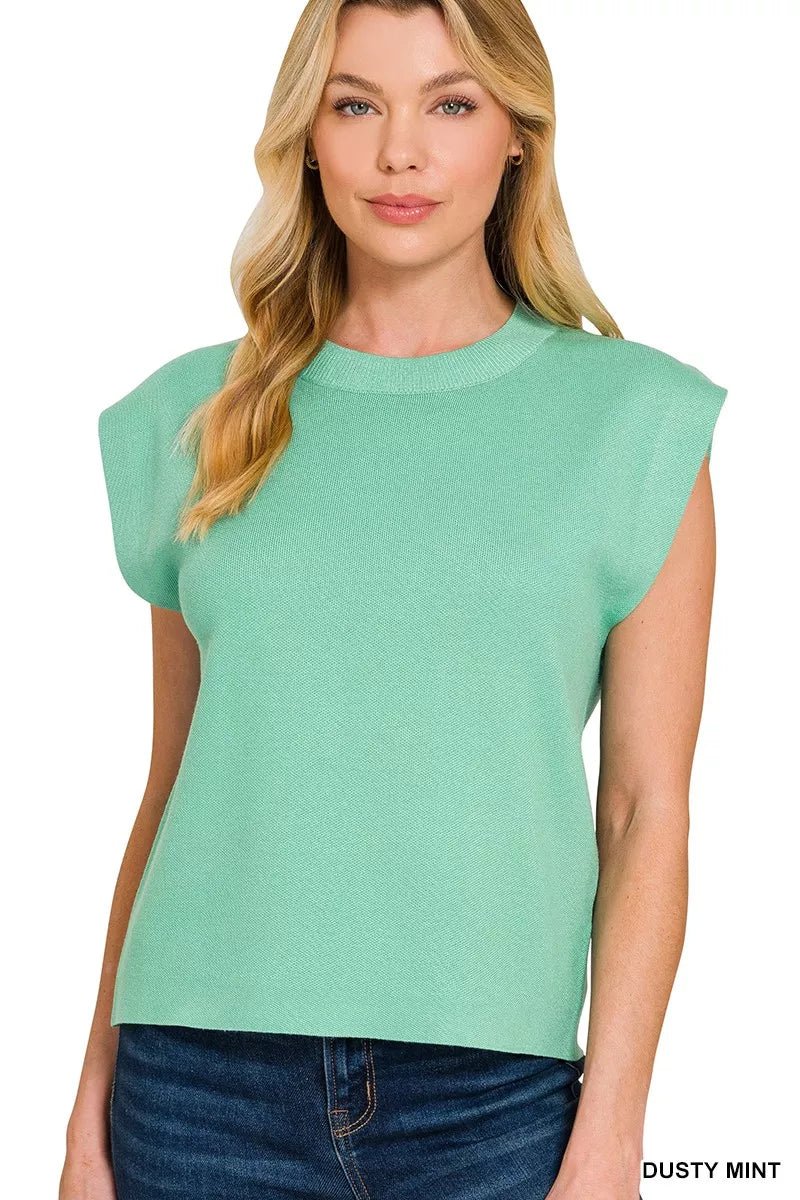 Zenana Round Neck Viscose Sweater Vest