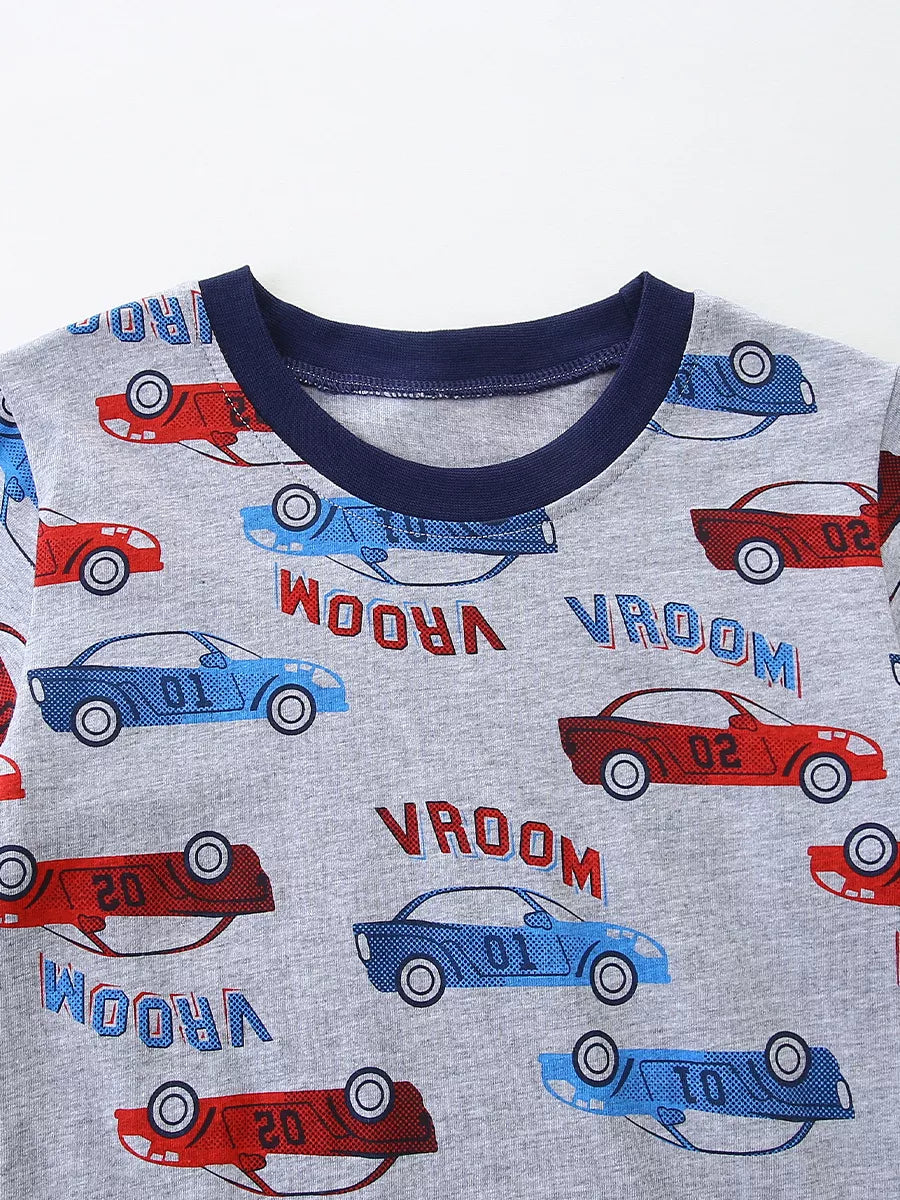 Children's Car Print Tee and Shorts Set