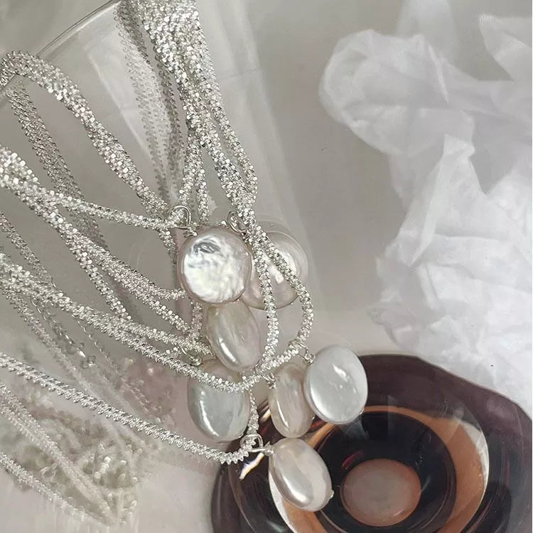 925 Sterling Silver Pearl Necklace