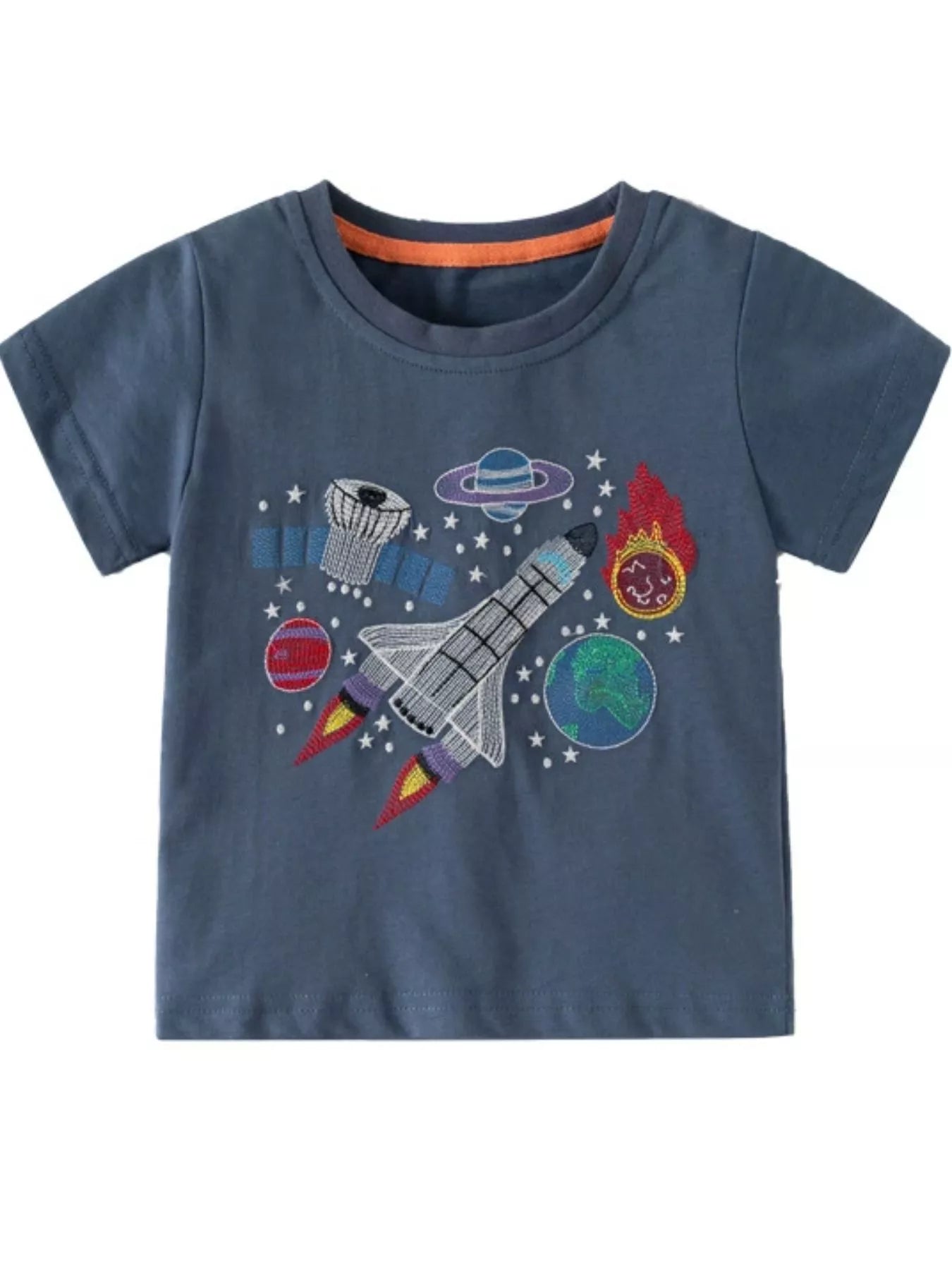 Children's Space Adventure Round Neck T-Shirt