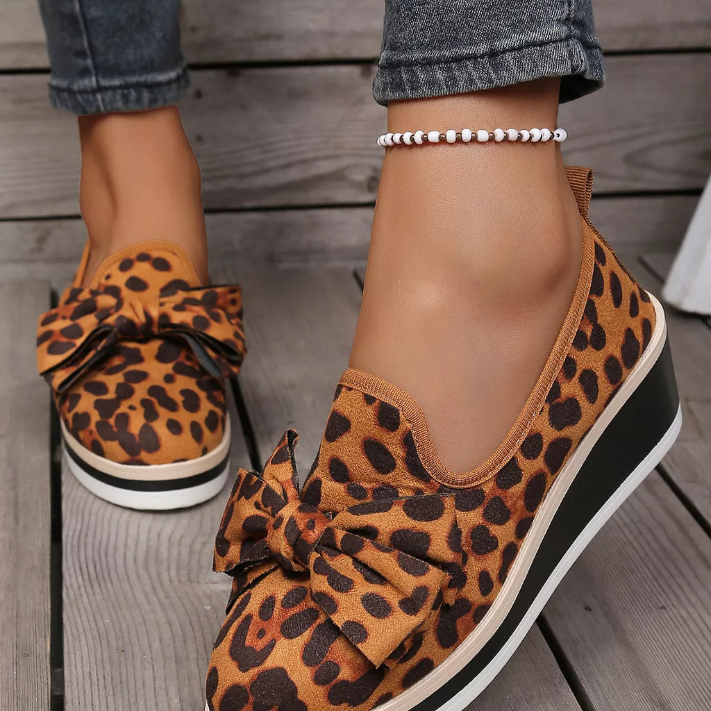 Leopard Print Platform Loafers