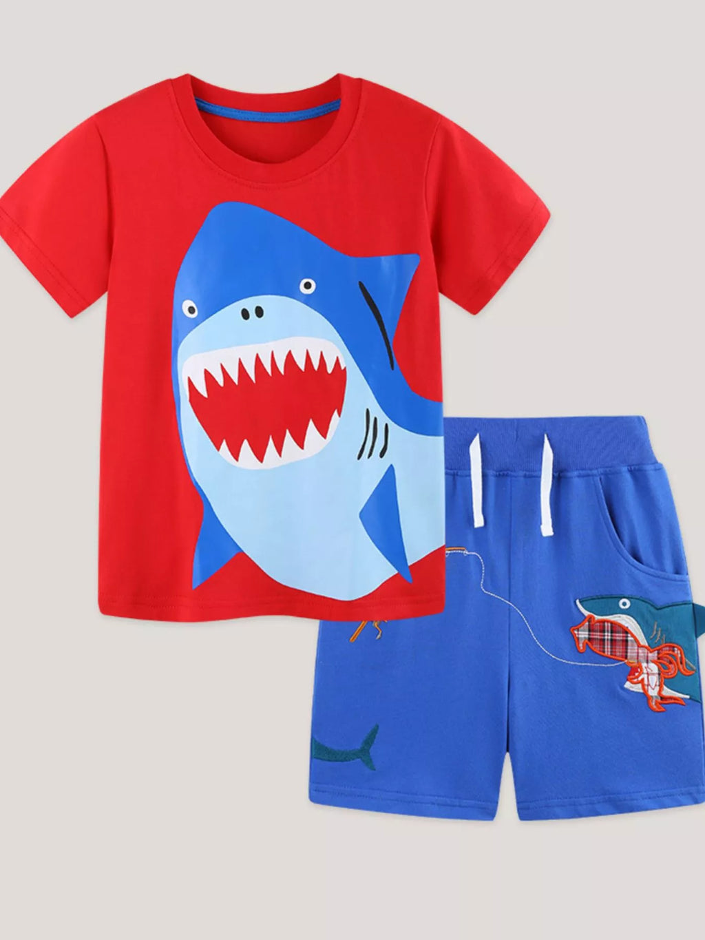 Children's Shark Graphic Tee and Shorts Set