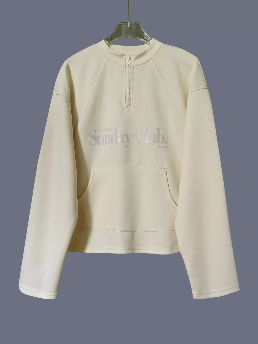 Quarter Zip Raglan Sleeve Sweatshirt