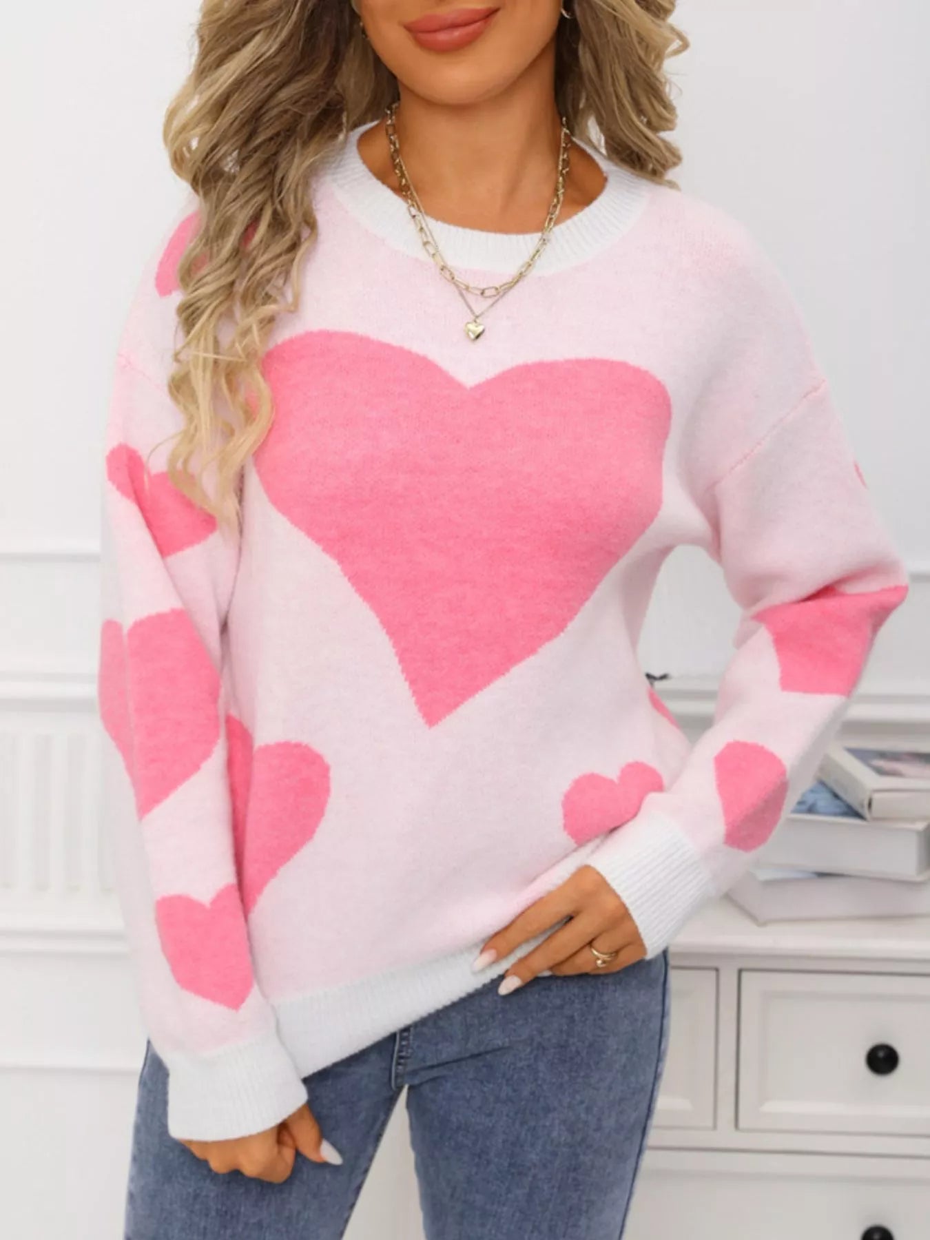 Valentine's Day Heart Crew Neck Sweater