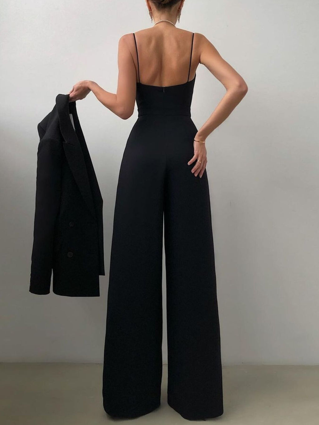 Full Size Spaghetti Strap Wide Leg Jumpsuit Plus Size