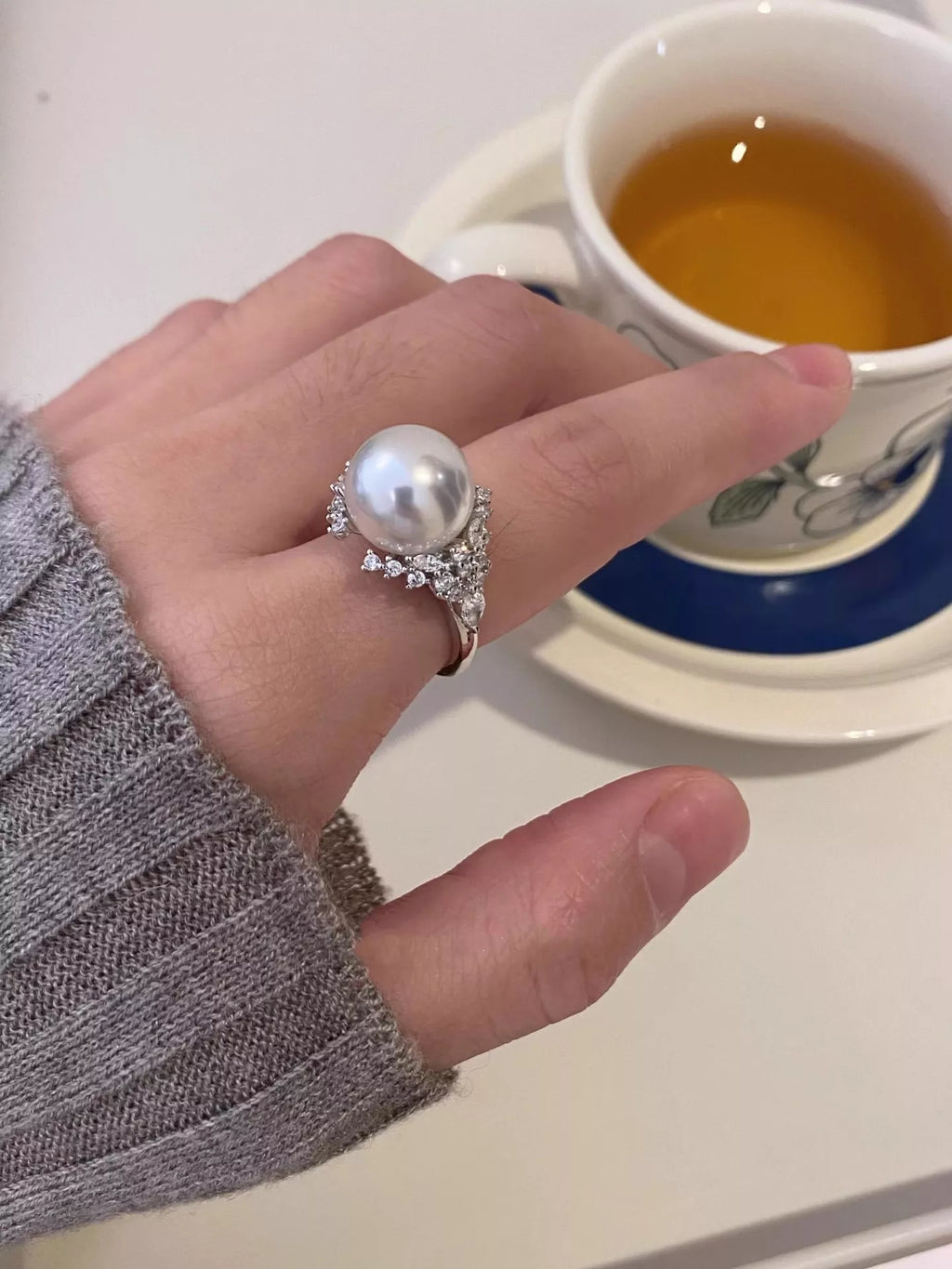 925 Sterling Silver Pearl Ring