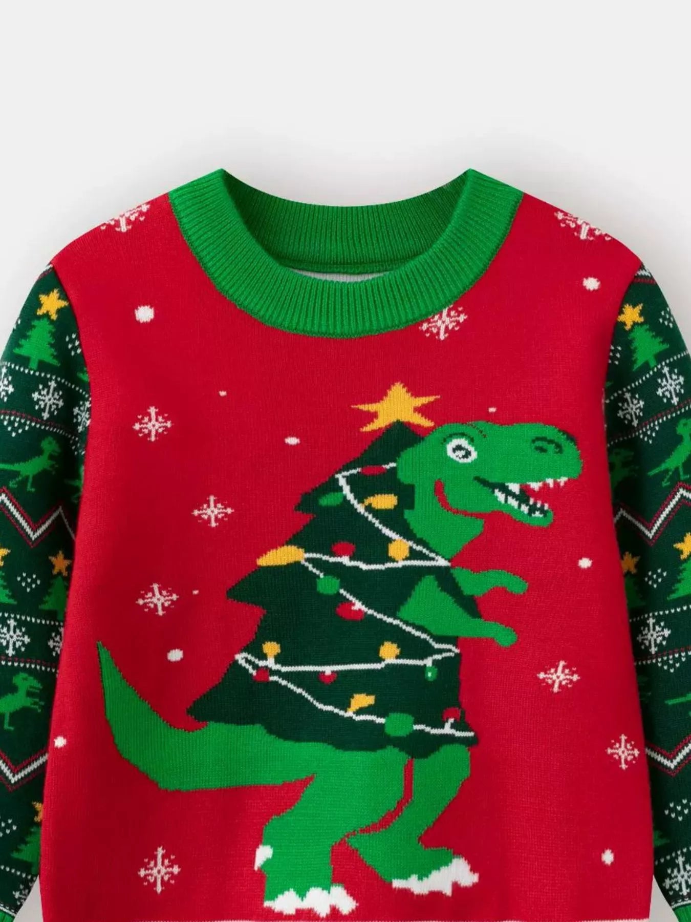 Children's Christmas Tree Round Neck Sweater