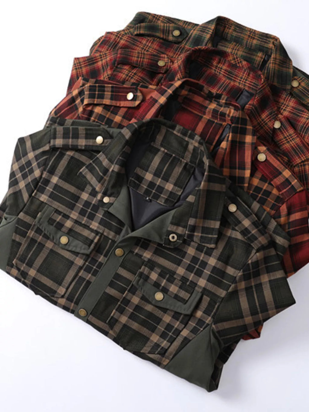 Men's Full Size Button Up Long Sleeve Plaid Shirt Plus Size