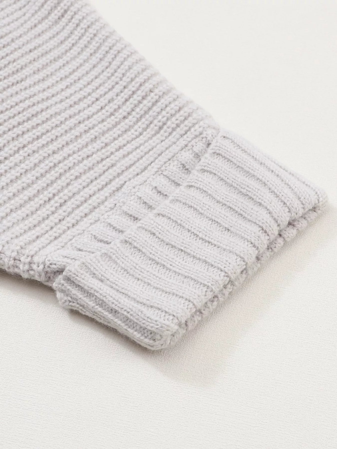 Oversized Fold Over Sleeve Open Front Cardigan