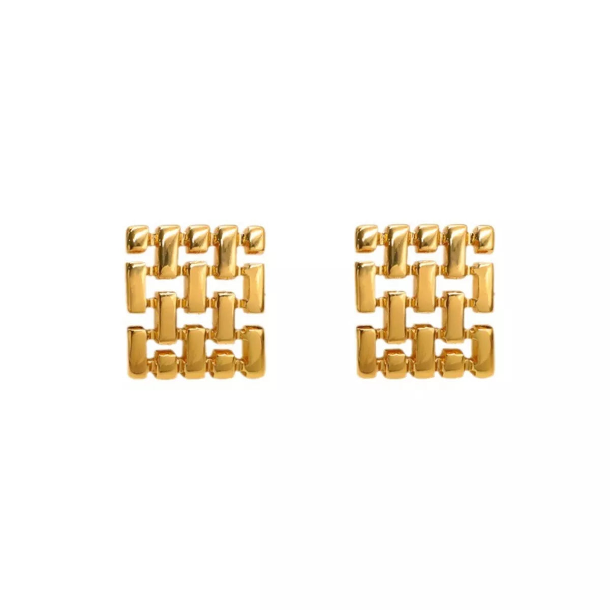 18K Gold-Plated Geometric Stud Earrings