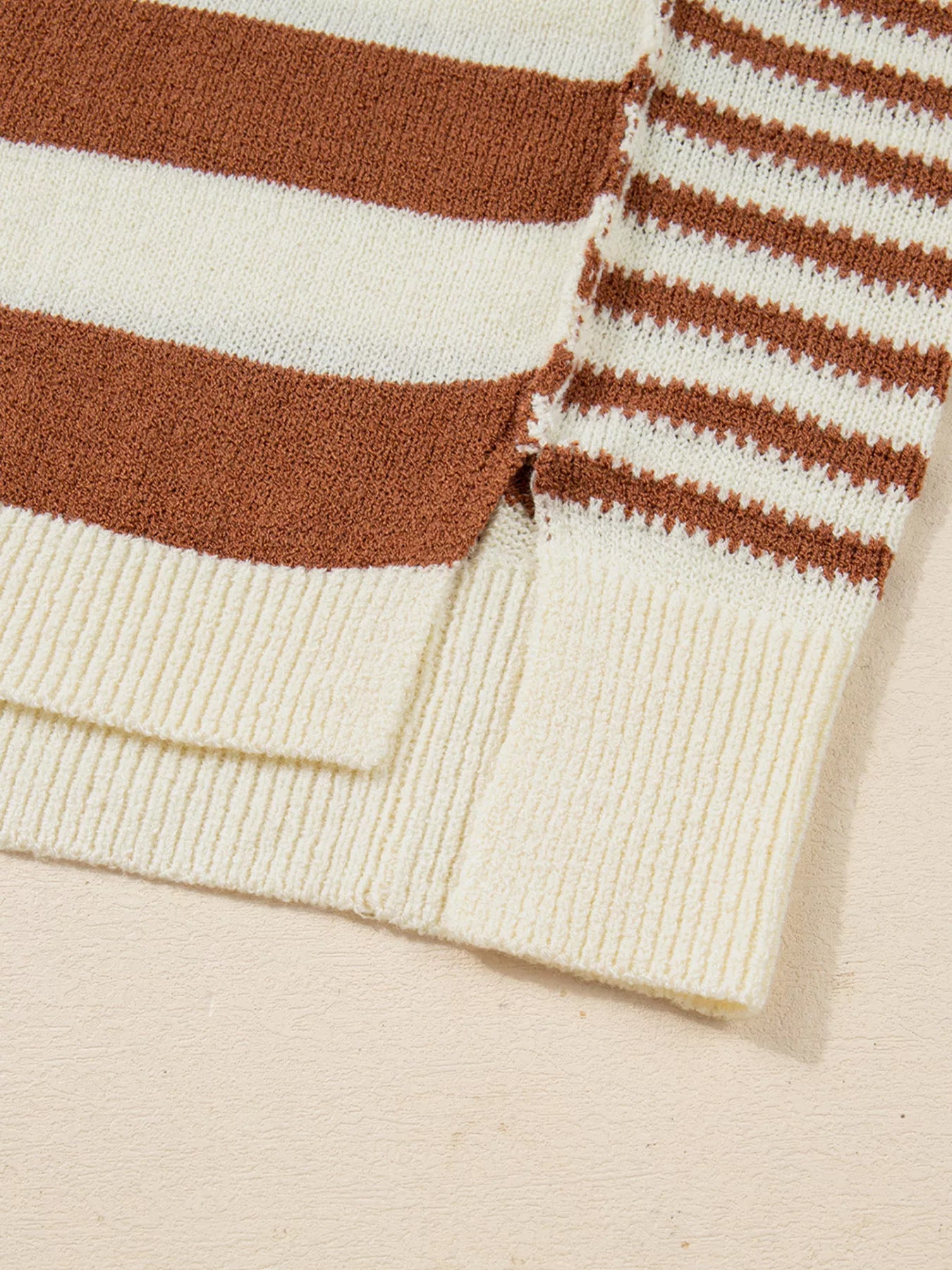 Stripe Drop Shoulder Sleeve Patchwork Baggy Sweater