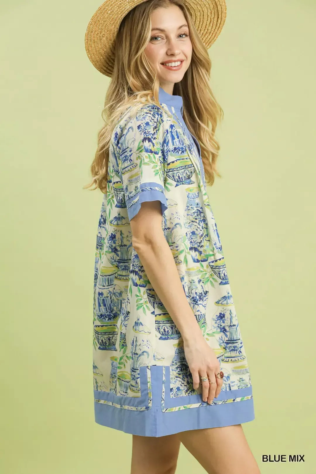 Umgee Mix Abstract Print Mini Dress