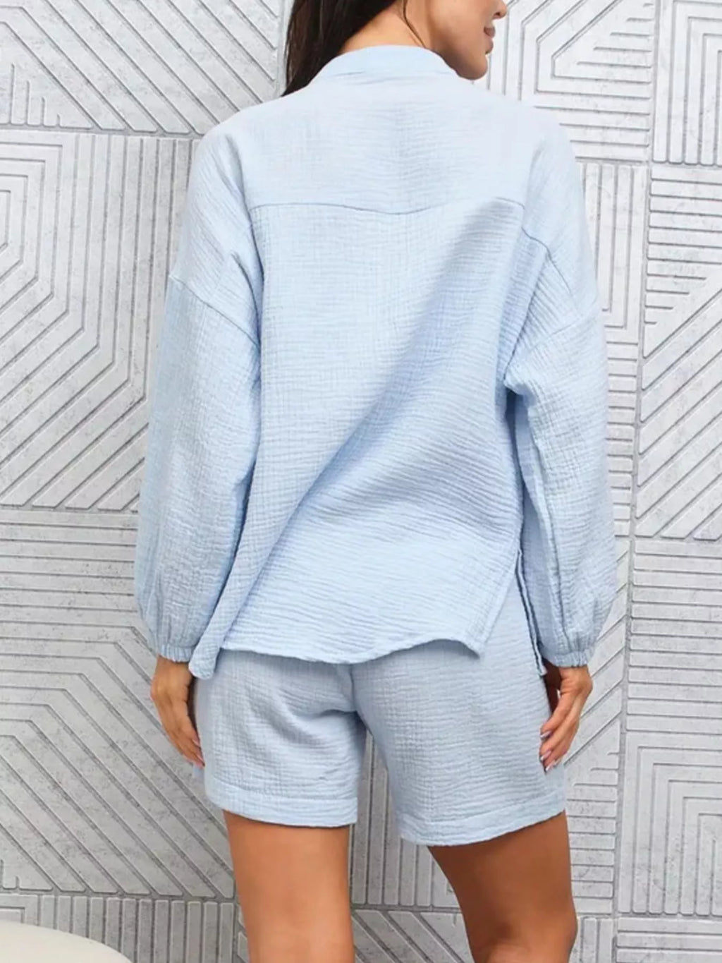 Button-Down Shirt and Shorts Set