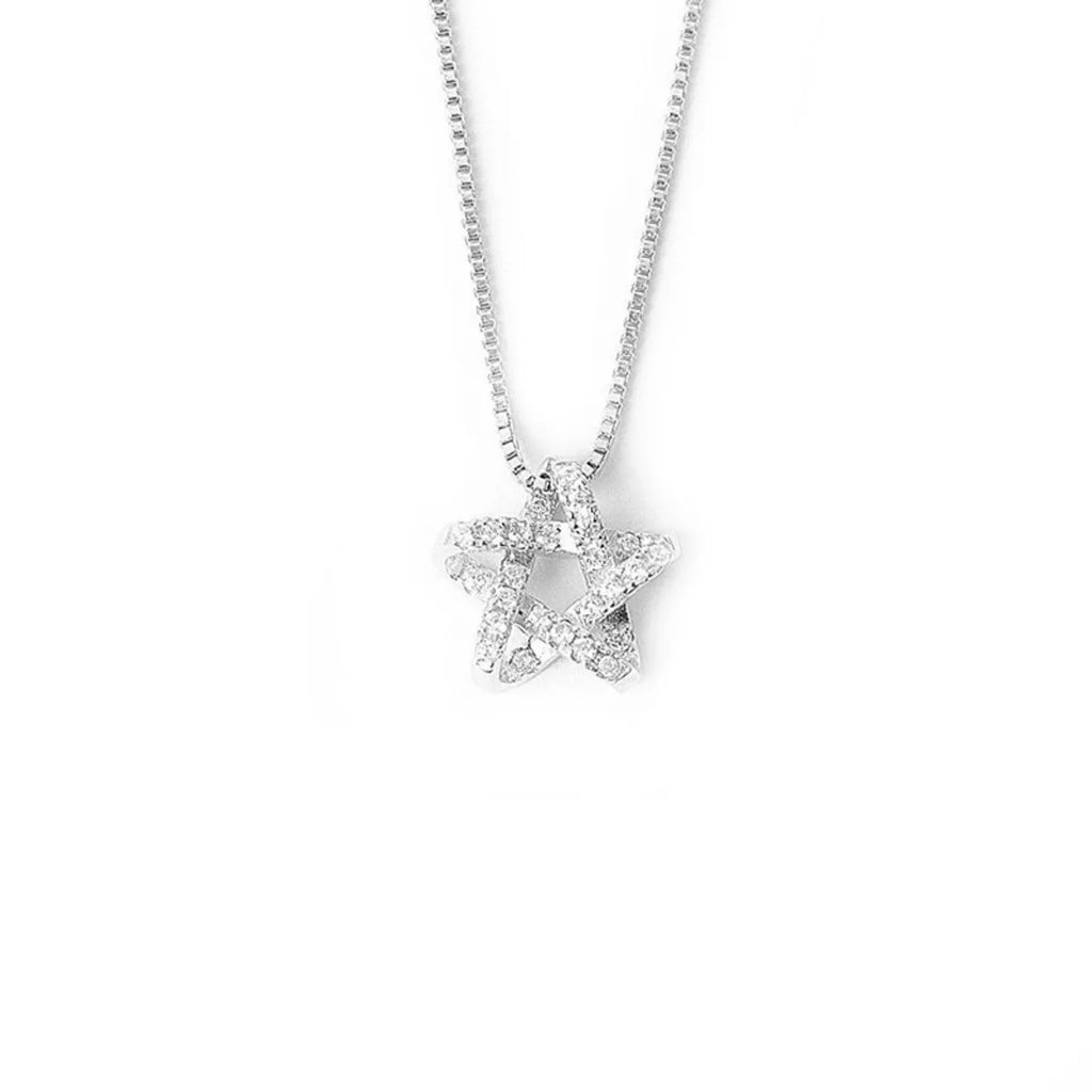925 Sterling Silver Zircon Star Necklace