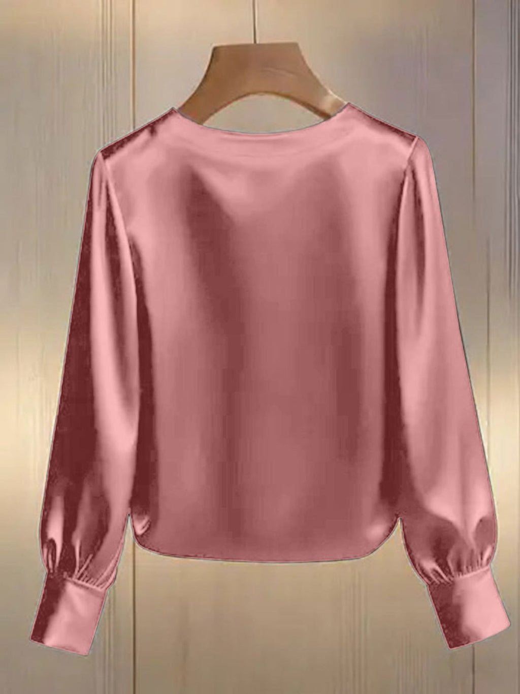 Pearl Trim Round Neck Silk Blouse