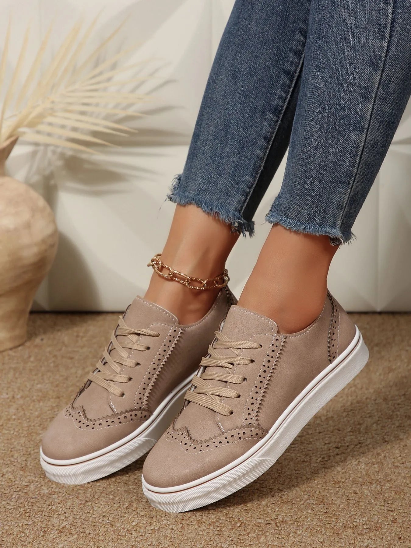 PU Leather Lace Up Platform Sneakers – Multi-Color
